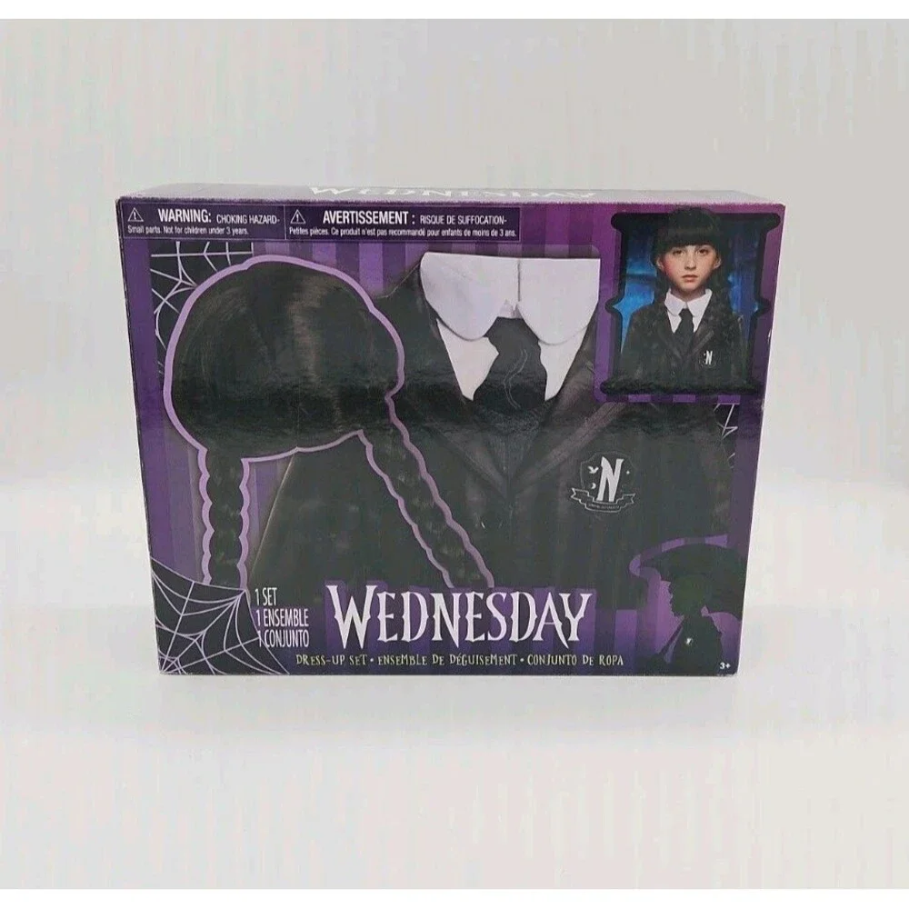 Just Play Wednesday Addams Dress Up Set Nevermore Academy Uniform Kids NEW